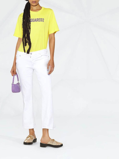 Dsquared2 Bootcut Cropped Trousers In White