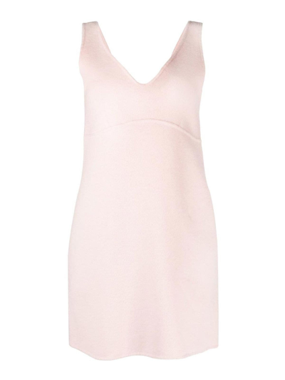 Shop P.a.r.o.s.h Less Wool Minidress In Light Pink