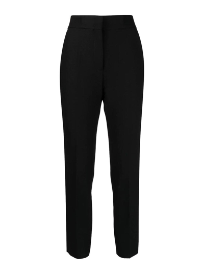 Shop Msgm Rise Tailored Trousers In Black