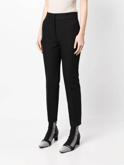 Shop Msgm Rise Tailored Trousers In Black