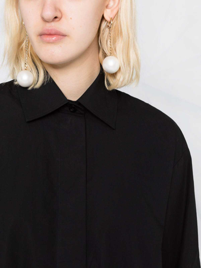 Patou Logo-print Long-sleeved Shirt In Black