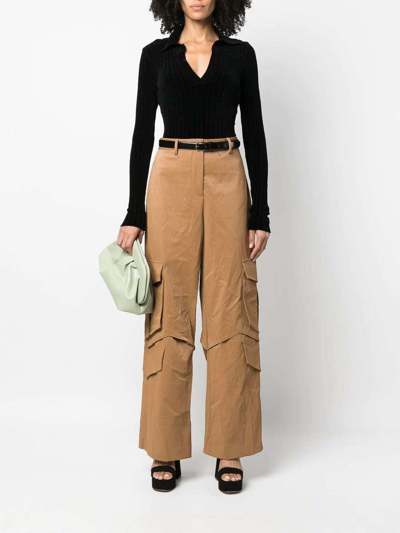 Msgm Multi-pocket Cargo Trousers In Camel