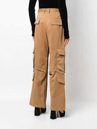 Msgm Multi-pocket Cargo Trousers In Camel