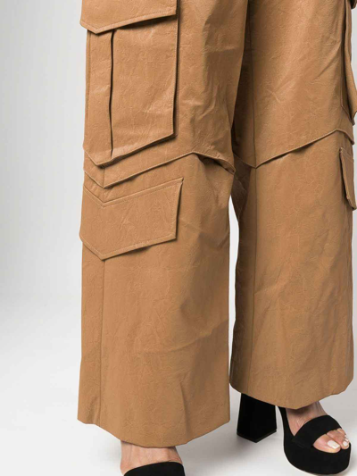 Msgm Multi-pocket Cargo Trousers In Camel