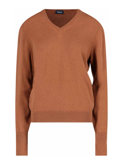 Shop Drumohr V-neck Sweater In Beige