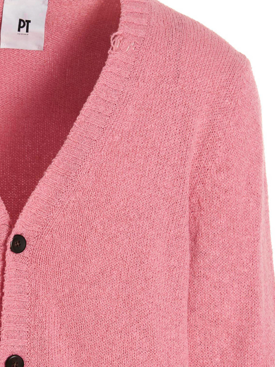 Shop Pt Torino Cotton Sponge Cardigan Crafted In Pink