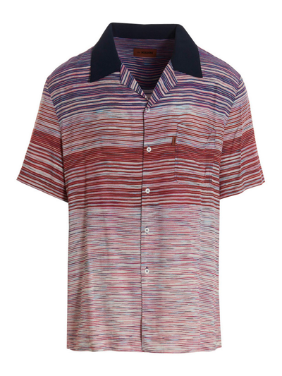 Shop Missoni Striped Viscose Shirt In Multicolour