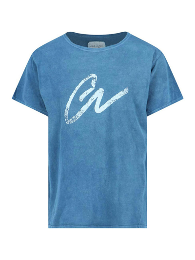 Shop Greg Lauren Print T-shirt In Blue