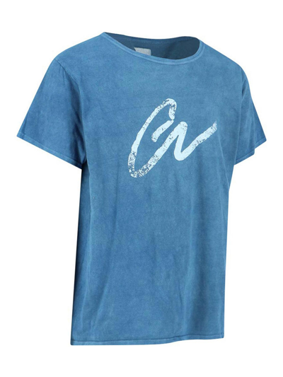 Shop Greg Lauren Print T-shirt In Blue