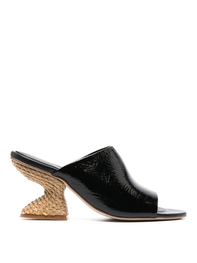 Shop Paloma Barceló Sculpted Heeled Sandals With Band In Black