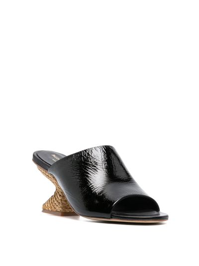 Shop Paloma Barceló Sculpted Heeled Sandals With Band In Black