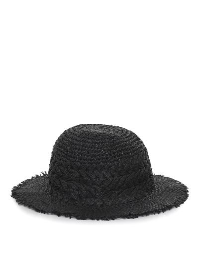 Shop Ruslan Baginskiy Woven Straw Hat In Black