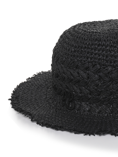 Shop Ruslan Baginskiy Woven Straw Hat In Black