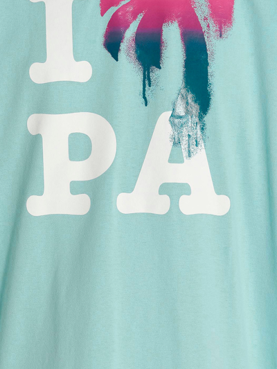 Shop Palm Angels I Love Pa Tee In Light Blue