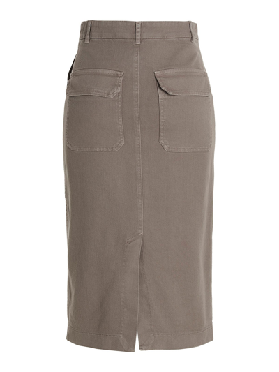 Shop Nude Midi Denim Skirt In Grey