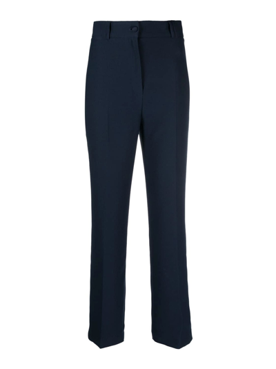 Shop Hebe Studio The Classic Loulou Cady Trousers In Blue