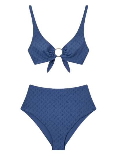Shop Jimmy Choo High Waist Bikini Briefs In Blue