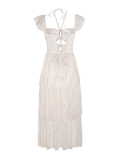 Shop Sabina Musayev White Lame Amadea Dress