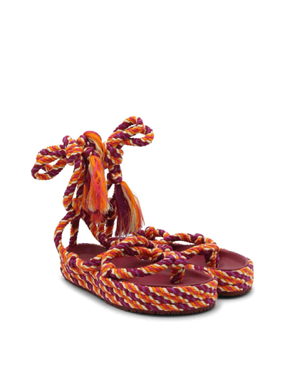 Shop Isabel Marant Orange Rope Erol Sandals