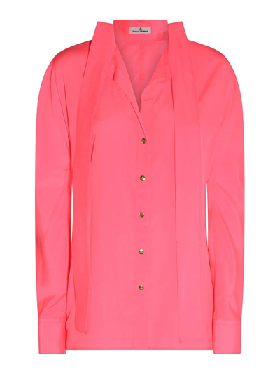 Shop Vivienne Westwood Pink Neon Viscose Stretch Shirt