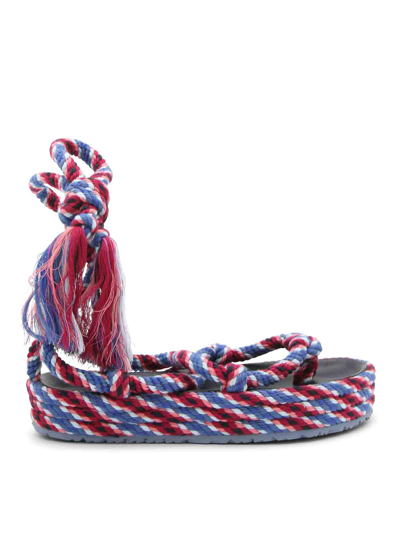 Shop Isabel Marant Blue And Pink Rope Erol Sandals
