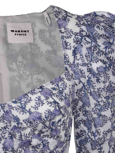 Shop Isabel Marant Étoile White And Blue Cotton Top