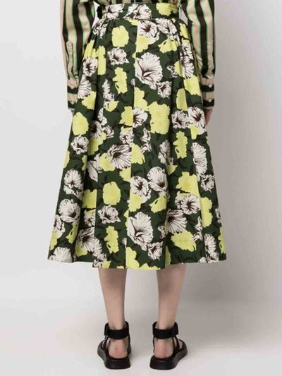 Shop Msgm Floral Skirt In Multicolour