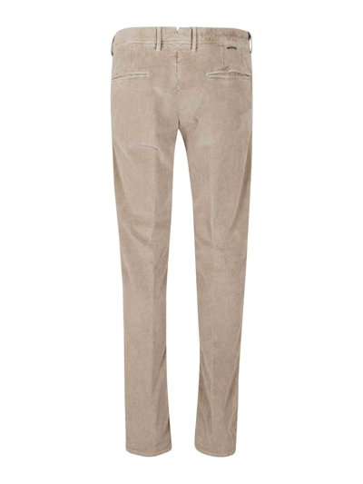 Shop Incotex Velvet Trousers In Light Grey