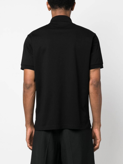 Paul Smith Signature Stripe Cotton Polo Shirt In Black