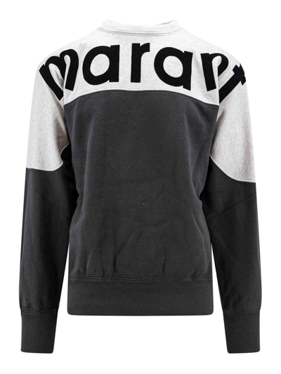 Shop Isabel Marant Cotton Sweatshirt With Flocked Logo In Black