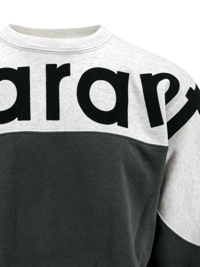 Shop Isabel Marant Cotton Sweatshirt With Flocked Logo In Black