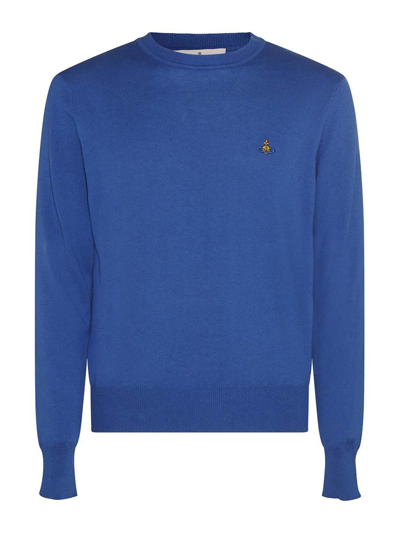 Shop Vivienne Westwood Ocean Cotton And Cashmere Blend Sweater In Dark Blue