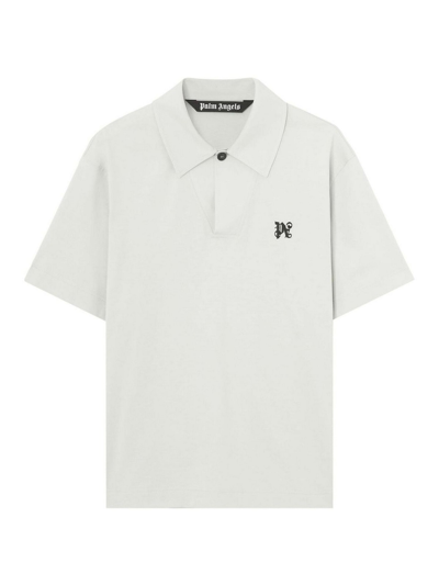 Shop Palm Angels Polo - Gris Claro In Light Grey