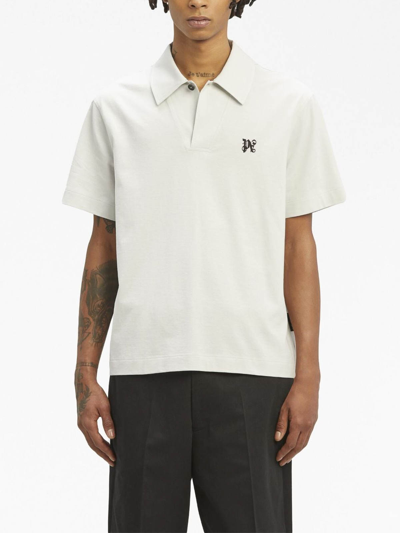Shop Palm Angels Polo - Gris Claro In Light Grey