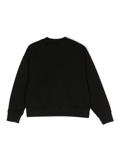 Palm Angels Logo-print Cotton Sweatshirt In Black