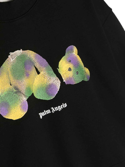Palm Angels Logo-print Cotton Sweatshirt In Black