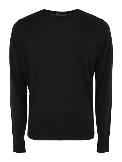 Shop John Smedley Marcus Long Sleeves Crew Neck Pullover In Black