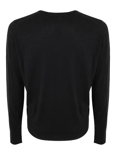 Shop John Smedley Marcus Long Sleeves Crew Neck Pullover In Black