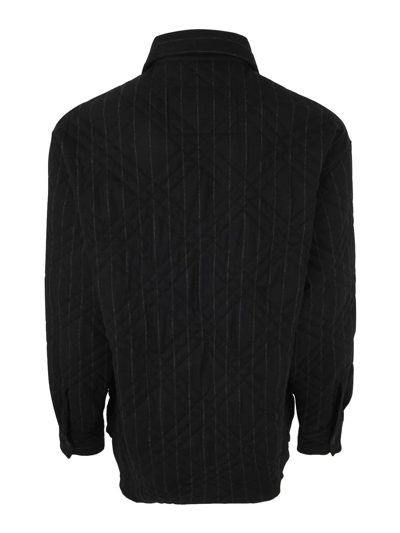 Shop Versace Jeans Couture Pinstriped Jacket In Black