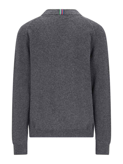 Paul Smith Merino Wool Cardigan In Grey