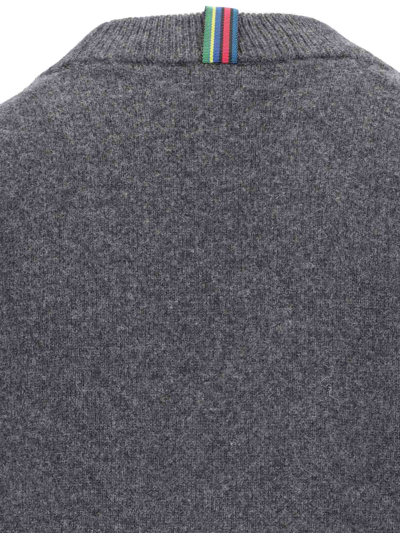 Paul Smith Merino Wool Cardigan In Grey