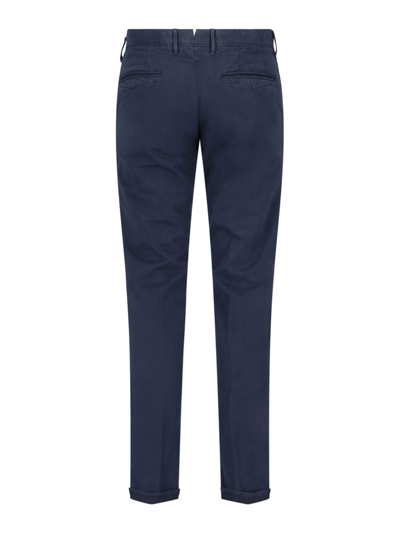 Incotex Straight Leg Trousers With Pockets And Loops In Blue