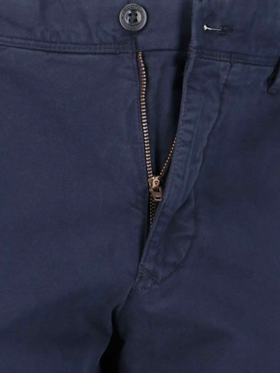 Incotex Straight Leg Trousers With Pockets And Loops In Blue