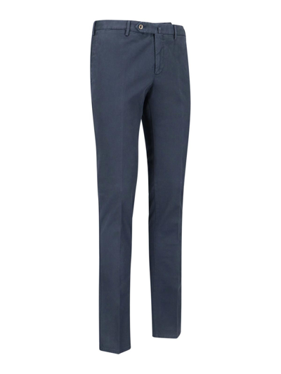 Pt Torino Slim Light Stretch Gabardine Pants In Blue