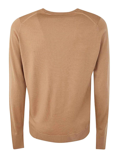 Shop John Smedley Marcus Long Sleeves Crew Neck Pullover In Brown