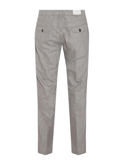 Shop Eleventy Grey Wool Blend Trousers In Gris