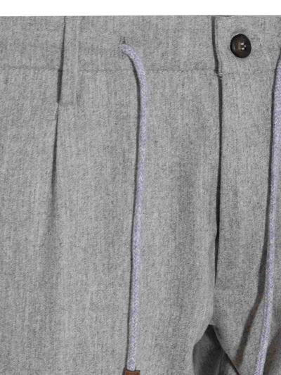 Shop Eleventy Grey Wool Blend Trousers In Gris