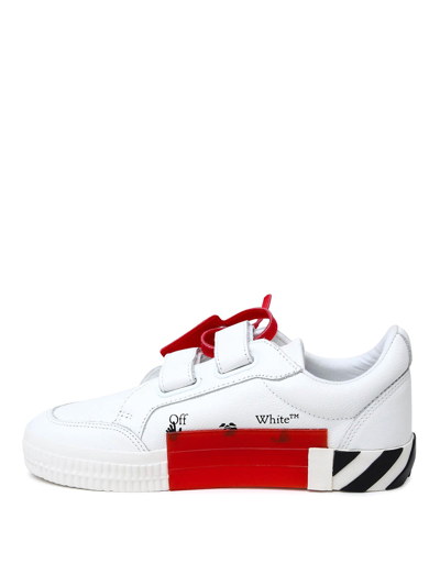 Shop Off-white Sneaker Vulcaniz. Velcro In White