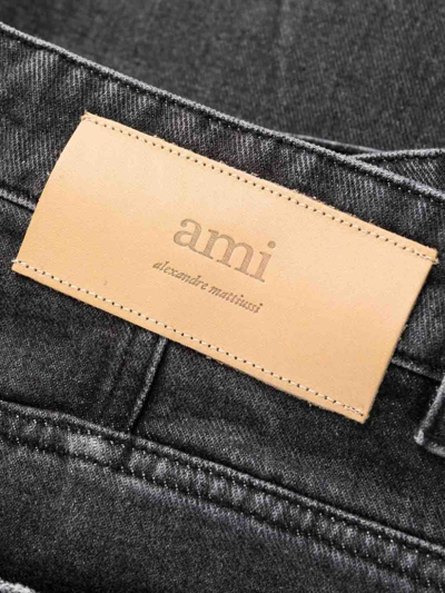Shop Ami Alexandre Mattiussi Mid-rise Cropped Jeans In Black