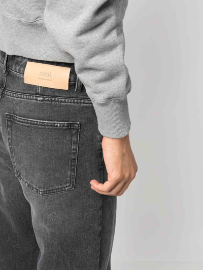 Shop Ami Alexandre Mattiussi Mid-rise Straight-leg Jeans In Negro